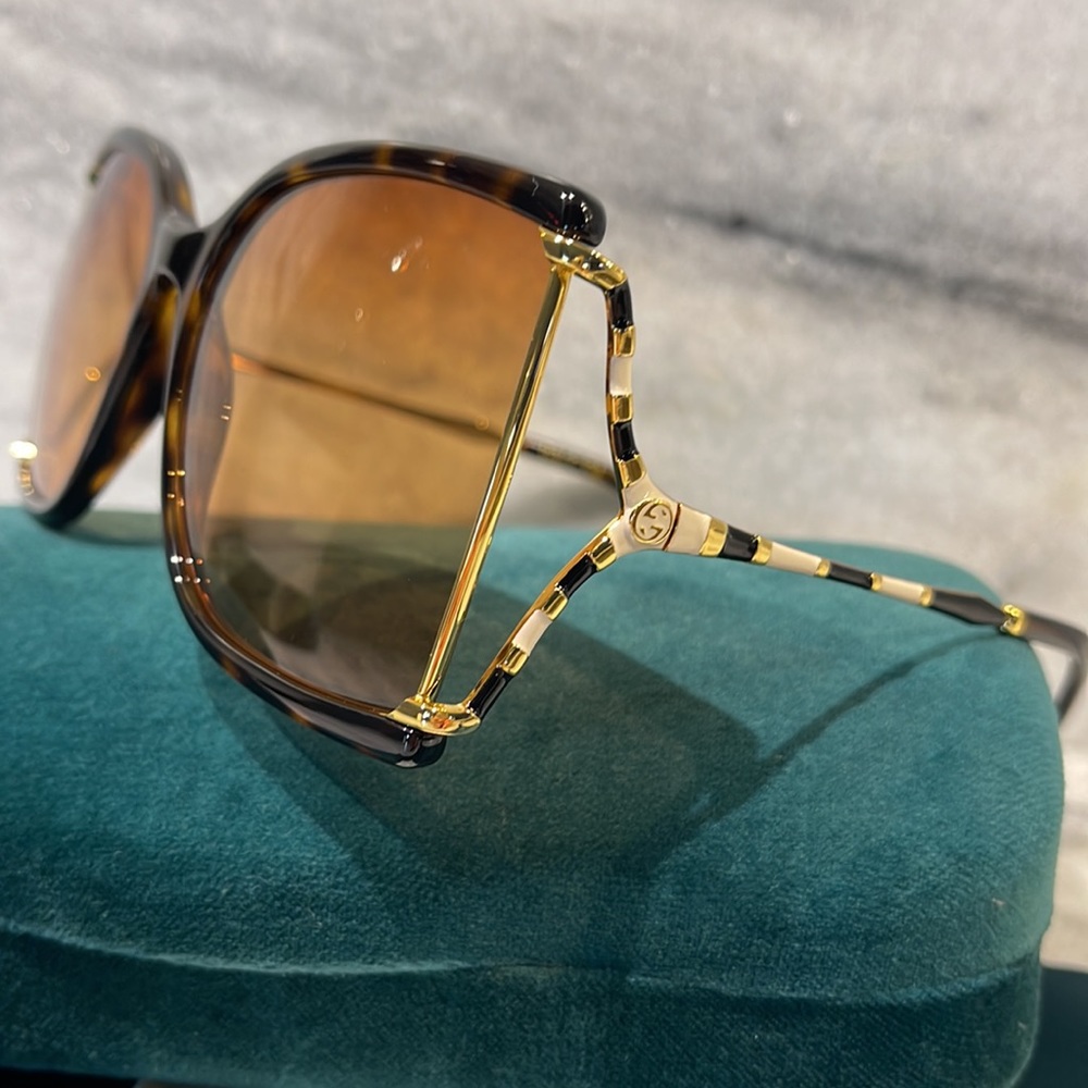 NWT Gucci GG0592S - 003 Havana Sunglasses - Picture 2 of 6